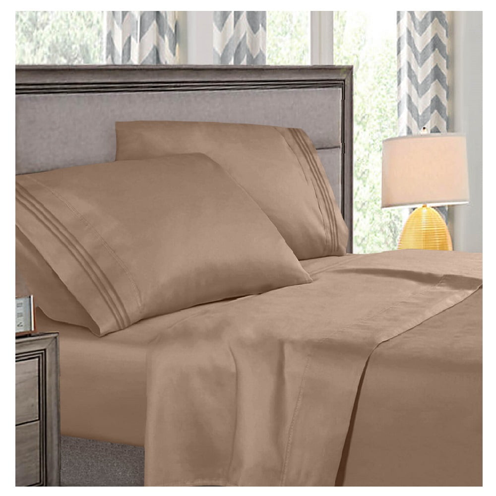 Luxury Hotel Quality 4 Piece King Size Deep Pocket Ivory Color Bed Sheet Set 1800 Count