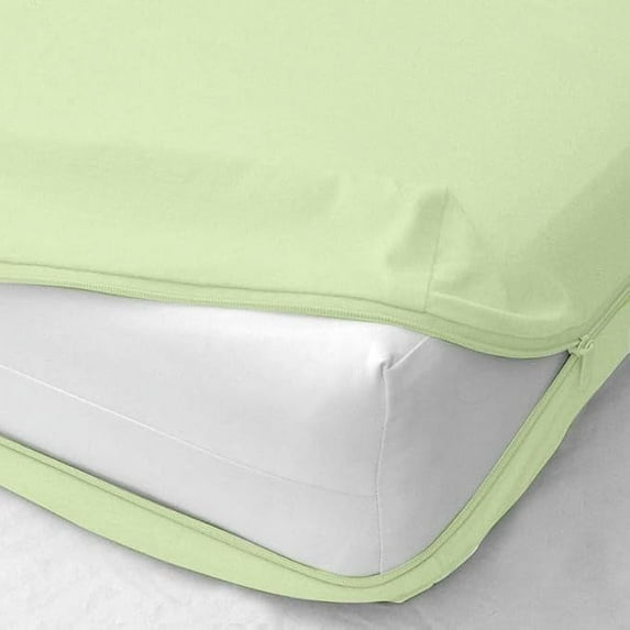 Luxury Hotel Quality Zipper Fitted Sheet 1 Piece - 400 Thread Count - 12" Deep Pocket - 100% Egyptian Cotton Fitted Sheet (Sage, Olympic Queen Size)