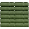 thumbnail image 1 of Luxury Hotel & Spa Collection, 100% Turkish Cotton 700 GSM Cloth, for Body wash, Makeup Remover & Facial Cleaning, face, Dobby Border Soft washcloths Towel Set 13" X 13", Moss, Set of 12, 1 of 2