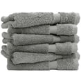 thumbnail image 1 of Luxury Hotel & Spa Collection, 100% Turkish Cotton 700 GSM Cloth, for Body wash, Makeup Remover & Facial Cleaning, face, Dobby Border Soft washcloths Towel Set 13" X 13", Gray, Set of 6, 1 of 5