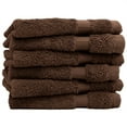 thumbnail image 1 of Luxury Hotel & Spa Collection, 100% Turkish Cotton 700 GSM Cloth, for Body wash, Makeup Remover & Facial Cleaning, face, Dobby Border Soft washcloths Towel Set 13" X 13", Cocoa, Set of 6, 1 of 5
