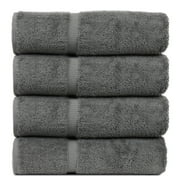 Luxury Hotel & Spa Collection Highly Absorbent, Quick Dry 100% Turkish Cotton 700 GSM, Eco Friendly Towel, for Bathroom Dobby Border Soft Bath Towel Set 27 X 54 -Gray, Bath Towels - Set of 4
