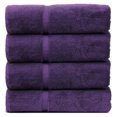thumbnail image 1 of Luxury Hotel & Spa Collection Highly Absorbent, Quick Dry 100% Turkish Cotton 700 GSM, Eco Friendly Towel, for Bathroom Dobby Border Soft Bath Towel Set 27 X 54 -Plum, Bath Towels - Set of 4, 1 of 6