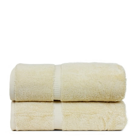 Luxury Hotel & Spa Collection Highly Absorbent, Quick Dry 100% Turkish Cotton 700 GSM, Eco Friendly Towel, for Bathroom Dobby Border Soft Bath Towel Set 27 X 54 (Beige, Bath Towels - Set of 2)