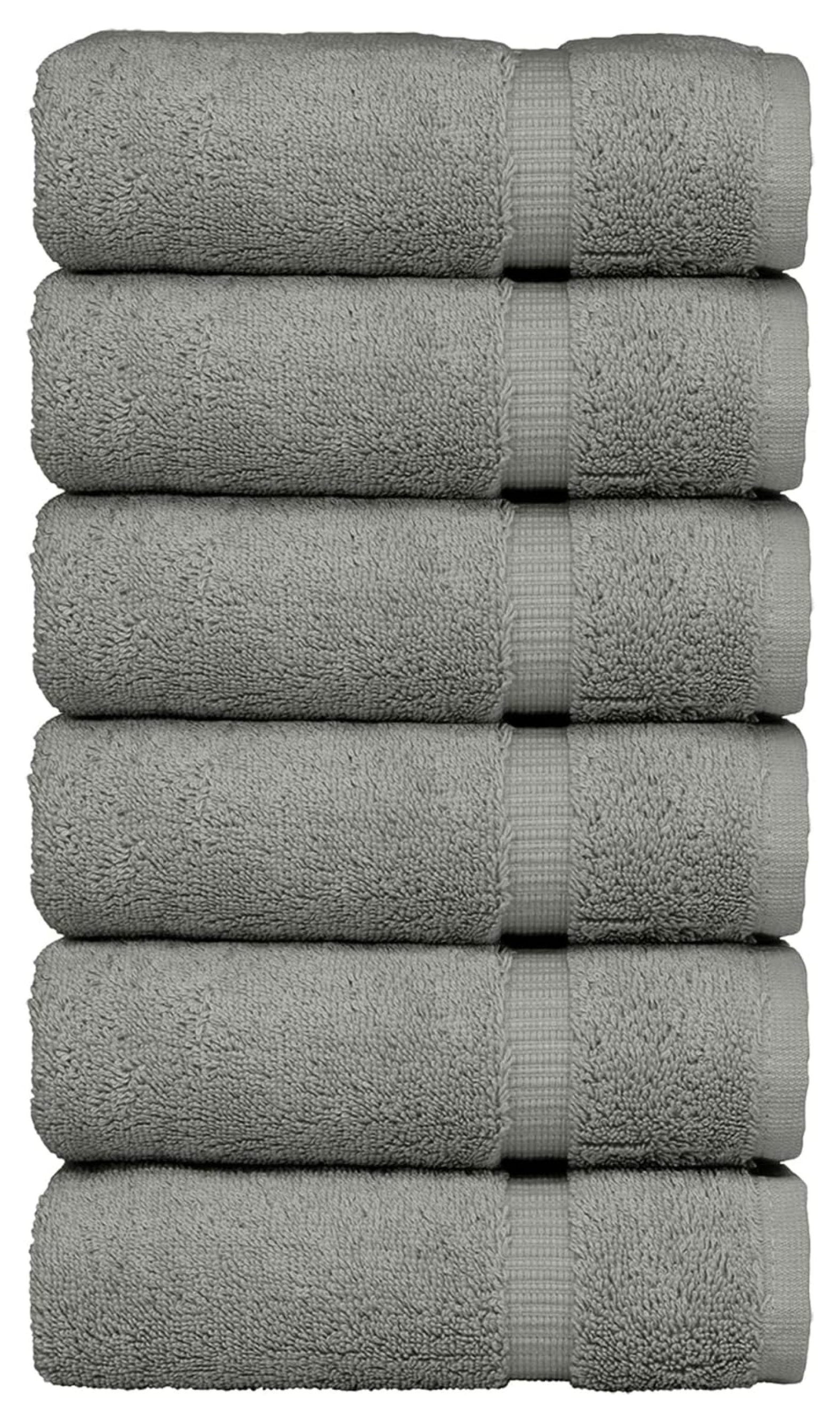 Dark Gray Cotton Hand and Washcloth Set for Kids