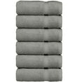 thumbnail image 1 of Luxury Hotel & Spa Collection, Quick Dry 100% Turkish Cotton 700 GSM, Eco Friendly Towel, for Bathroom, Gymand Kitchen Dobby Border Soft Hand Towel Set 16 X 30, Gray, Hand Towels - Set of 6, 1 of 5