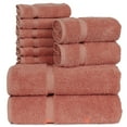thumbnail image 1 of Luxury Hotel & Spa Collection, Quick Dry 100% Turkish Cotton, 700 GSM, Eco Friendly Towel, Bathroom and Kitchen Dobby Border Towels, 2-Bath Towel, 2-Hand Towel, 6-Washcloth (Bundle Set of 10, Pink), 1 of 1