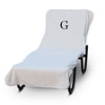 thumbnail image 1 of Luxury Hotel & Spa Monogrammed Pool Chaise Lounge Cover, Block Letter Embroidered Towel - Extra Absorbent 100% Turkish Cotton- Soft Terry Finish - Hotel-Style, Standard Size - White - Black Letter G, 1 of 1