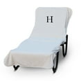 thumbnail image 1 of Luxury Hotel & Spa Monogrammed Pool Chaise Lounge Cover, Block Letter Embroidered Towel - Extra Absorbent 100% Turkish Cotton- Soft Terry Finish - Hotel-Style, Standard Size - White - Black Letter H, 1 of 1