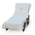 thumbnail image 1 of Luxury Hotel & Spa Monogrammed Pool Chaise Lounge Cover, Gold Embroidered Towel - Extra Absorbent 100% Turkish Cotton- Soft Terry Finish - Hotel-Style, Standard Size - Script D White, 1 of 1