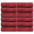 thumbnail image 1 of Luxury Hotel & Spa Quality, 100% Turkish Cotton 700 GSM Cloth, Towel, for Body wash, Makeup & Facial Cleaning, Baby, face, Dobby Border Soft washcloths Towel Set 13" X 13", Cranberry, Set of 12, 1 of 4