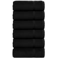 thumbnail image 1 of Luxury Hotel & Spa Quality, Quick Dry 100% Turkish Cotton 700 GSM, Eco Friendly Towel, for Bathroom, Gymand Kitchen Dobby Border Soft Hand Towel Set 16 X 30, Black, Hand Towels - Set of 6, 1 of 5