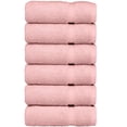 thumbnail image 1 of Luxury Hotel & Spa Quality, Quick Dry 100% Turkish Cotton 700 GSM, Eco Friendly Towel, for Bathroom, Gymand Kitchen Dobby Border Soft Hand Towel Set 16 X 30, Pink, Hand Towels - Set of 6, 1 of 5
