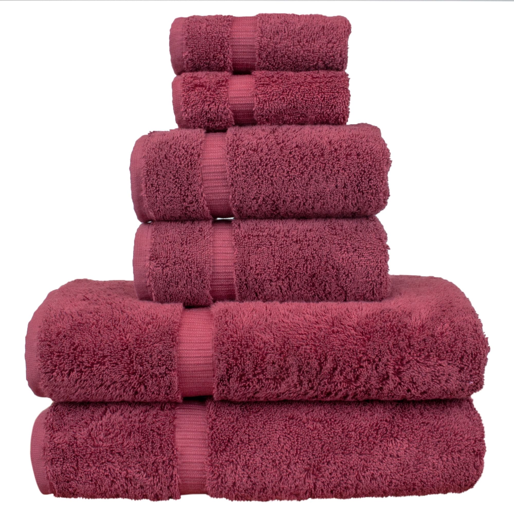 Oversized Cranberry Turkish Cotton Hand and Washcloth Set