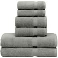 thumbnail image 1 of Luxury Hotel & Spa Towel 100% Genuine Turkish Cotton 6 Piece Towel Set -gray- Dobby Border, 1 of 3