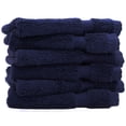 thumbnail image 1 of Luxury Hotel & Spa Towel Turkish Cotton Washcloths - Navy - Dobby Border - Set of 6, 1 of 5