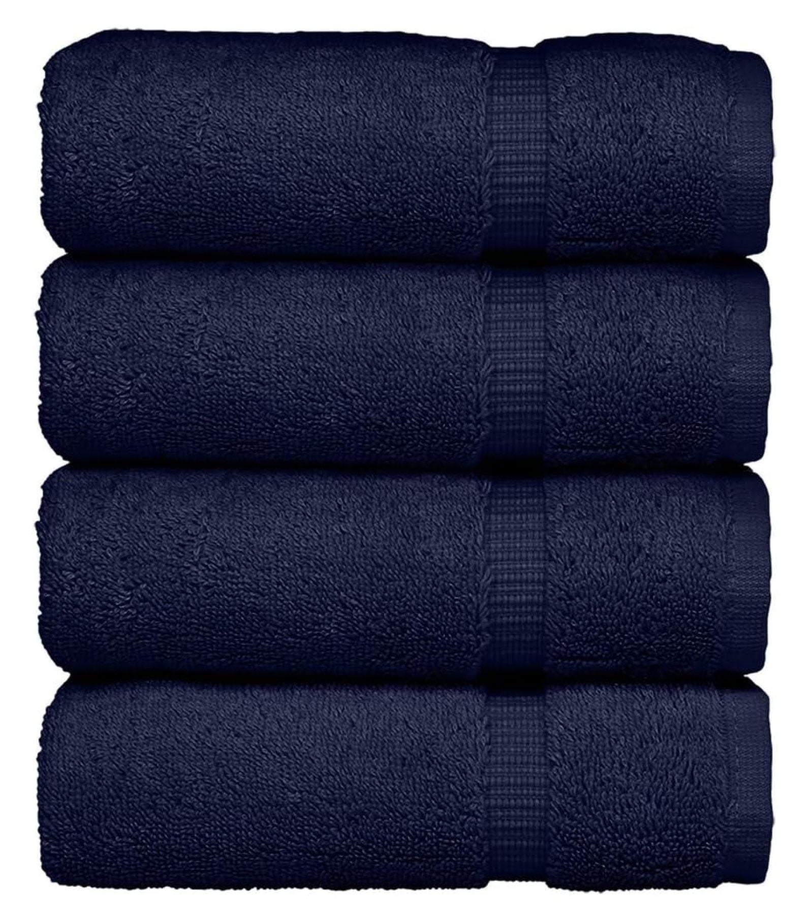 Navy Oversized Turkish Cotton Bath Towels Set of 4