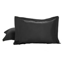 Luxury Hotel Tailored 2-Pack Standard/Queen Shams, Black