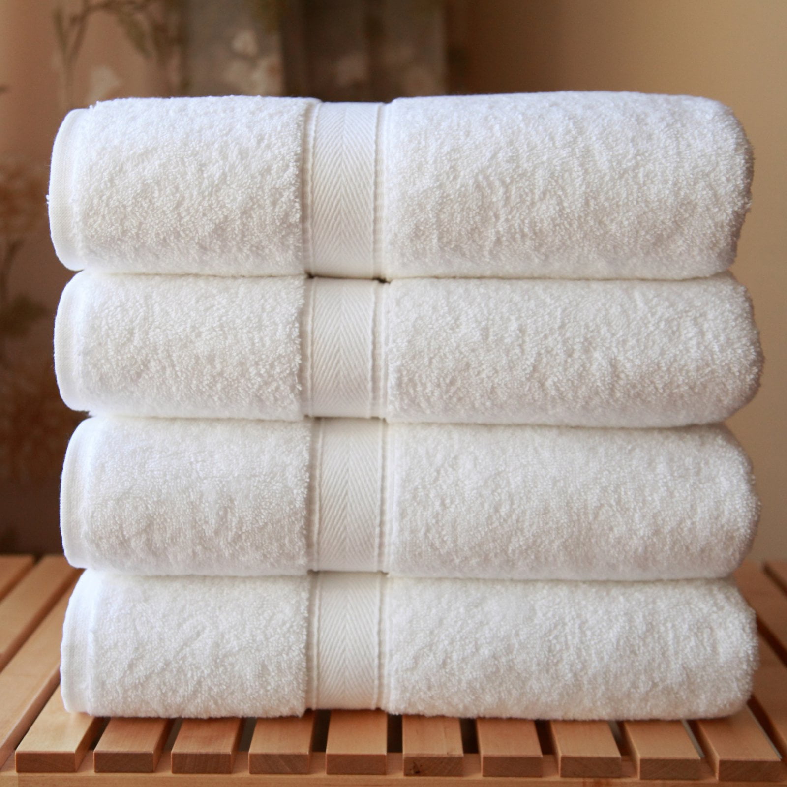 Authentic Hotel and Spa Turkish Cotton Bath Towels (Set of 4) White