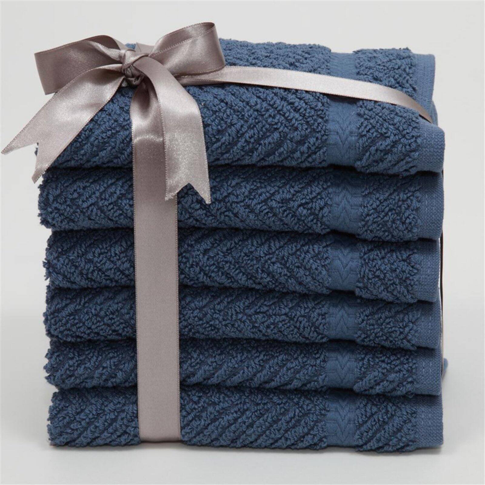 Luxury Hotel & Spa Herringbone Weave 100 Turkish Cotton Washcloths
