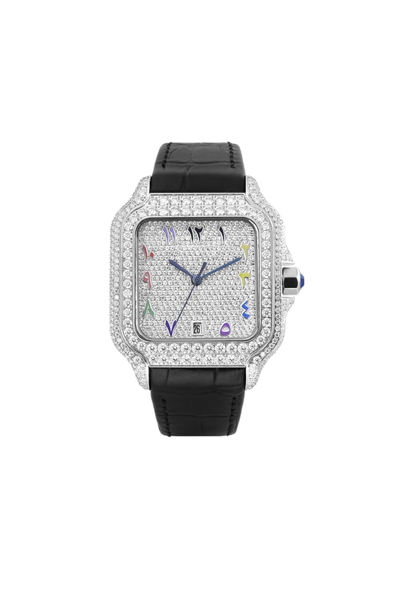 Luxury Iced Out Moissanite Watch, Stainless Steel Bezel VVS Diamond Mechanical Wristwatch