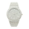 thumbnail image 1 of Luxury Iced Out Round watch or Bling-ed Out Baguette-Cut Rectangular Watch with Crystal Diamond watch Pave Design (ST10626 Silver), 1 of 3