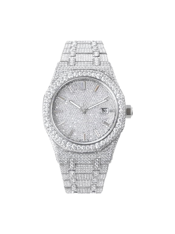Luxury Iced Out VVS Moissanite Watch, Sapphire Automatic Mechanical Wristwatch