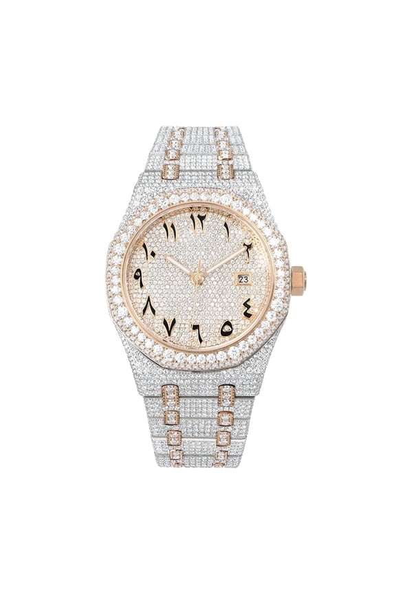Luxury Iced Out VVS Moissanite Watch, Sapphire Automatic Mechanical Wristwatch