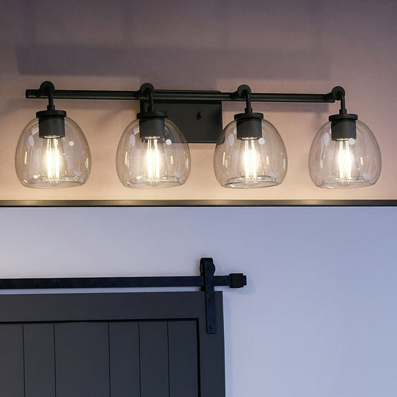 Luxury Industrial Bath Light, 8.875H x 31.875W, with Urban Industrial Style, Charcoal, UHP4187 by Urban Ambiance