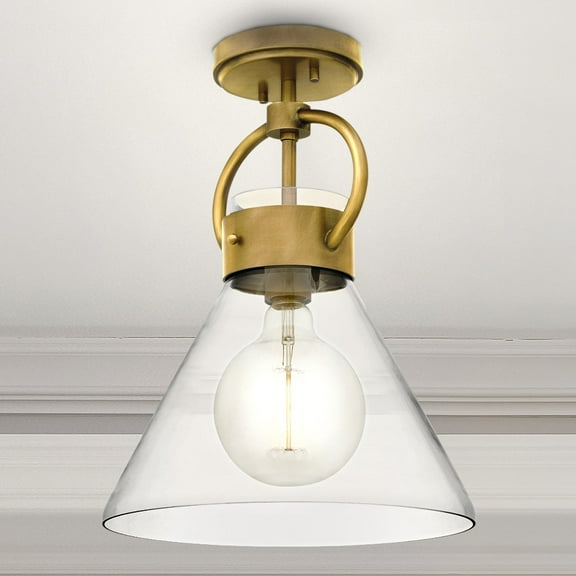 Luxury Industrial Ceiling Light, Weathered Brass, UQL5140
