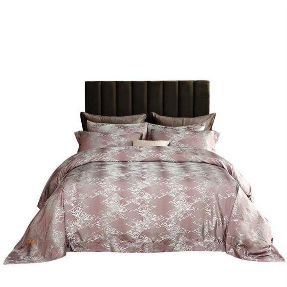 Luxury Jacquard Bedding Duvet Cover Set, Queen Size - Hollywood - 6 Piece