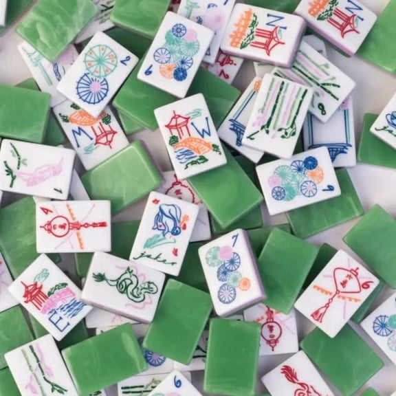 Luxury Jade Green American Mahjong Set, 160 Tiles New Complete Game Set