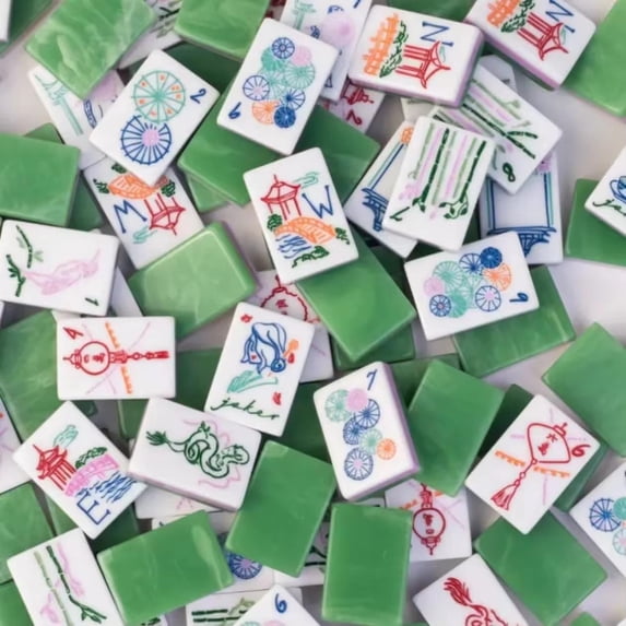 Luxury Jade Green American Mahjong Set, 160 Tiles New Complete Game Set