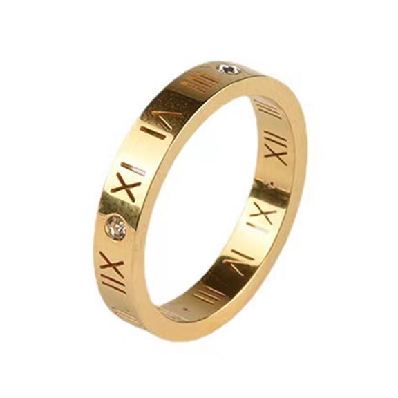 Luxury Jewelry, Gold Ring for Women Jewelry Gifts, Roman Numerals
