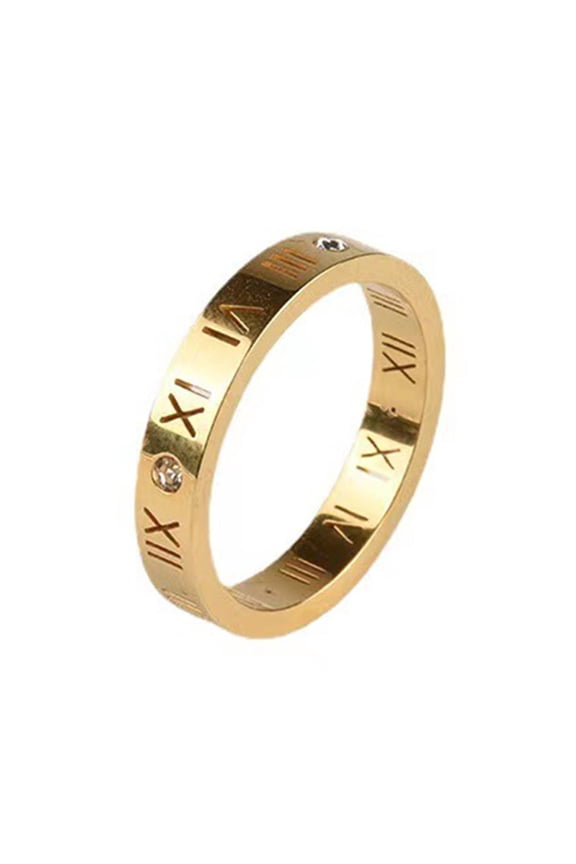 Luxury Jewelry, Gold Ring for Women Jewelry Gifts, Roman Numerals
