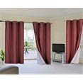 thumbnail image 1 of Luxury K72 1 Panel burgundy solid color thermal foam lined blackout heavy thick thermal window curtain drapes bronze grommets 108" Length, 1 of 3