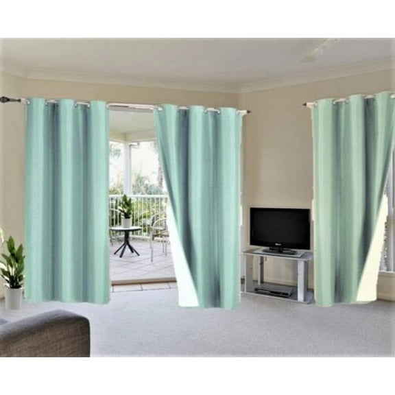 Luxury K72 1 Panel mint solid color thermal foam lined blackout heavy thick thermal window curtain drapes bronze grommets 108" Length