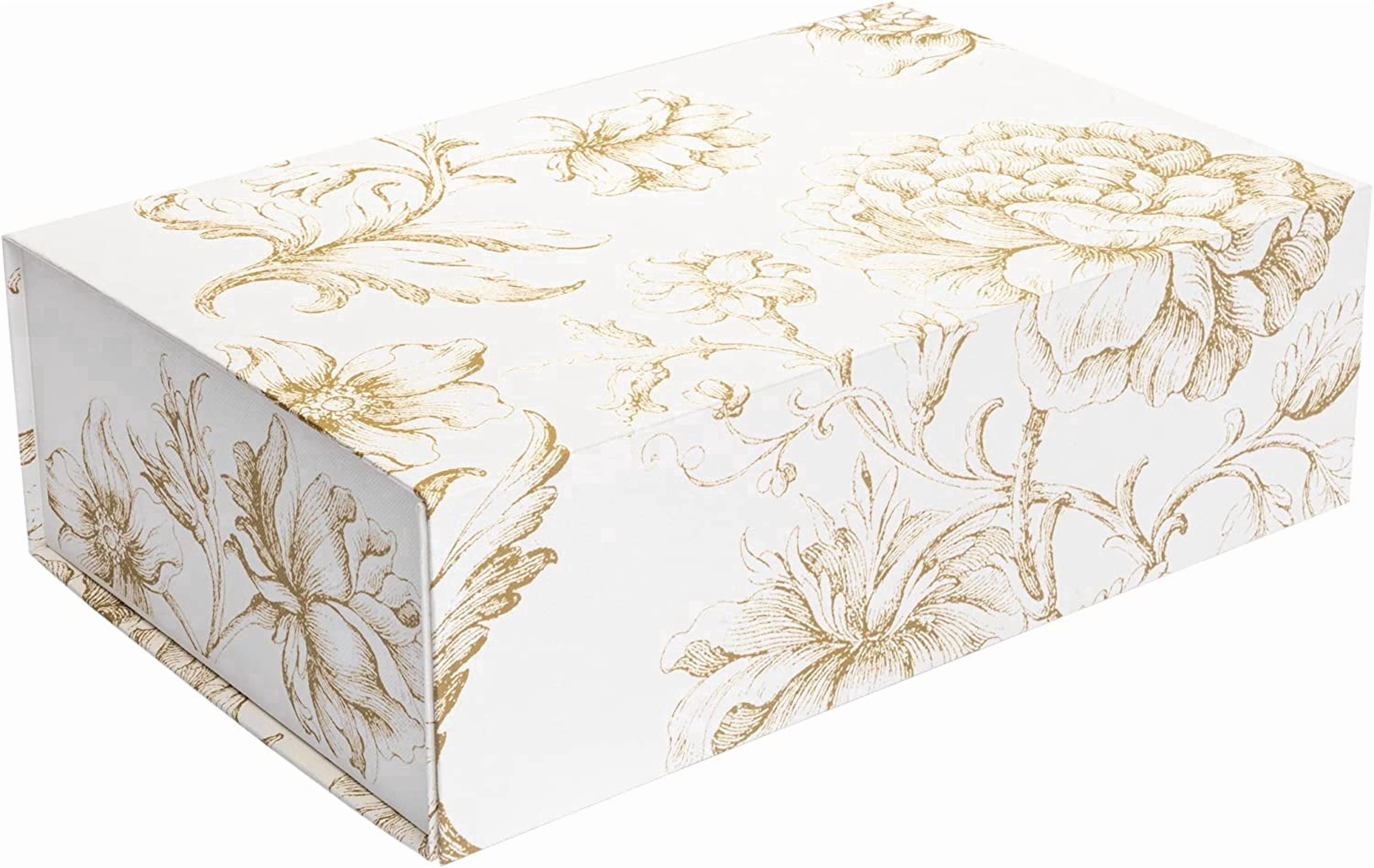 Sorarto Luxury Keepsake Gift Box | Gold Floral Decorative Boxes with ...