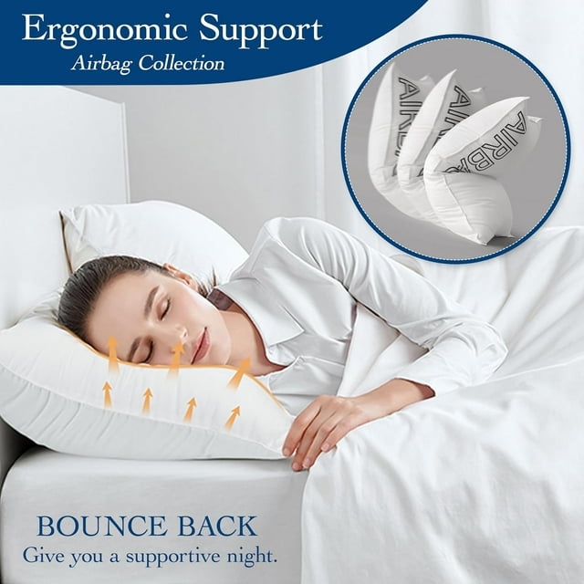 Luxury King Size Bed Pillow Fluffy & Supportive Rebound for Side Back