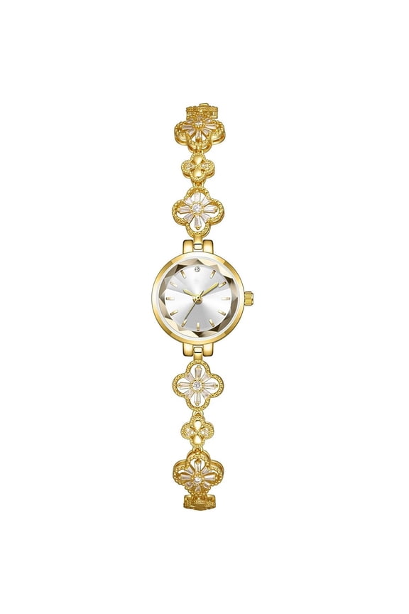 Luxury Ladies Hollow Four Leaf Grass Bracelet Chain Watches Waterproof Fashion Dress Quartz Watch