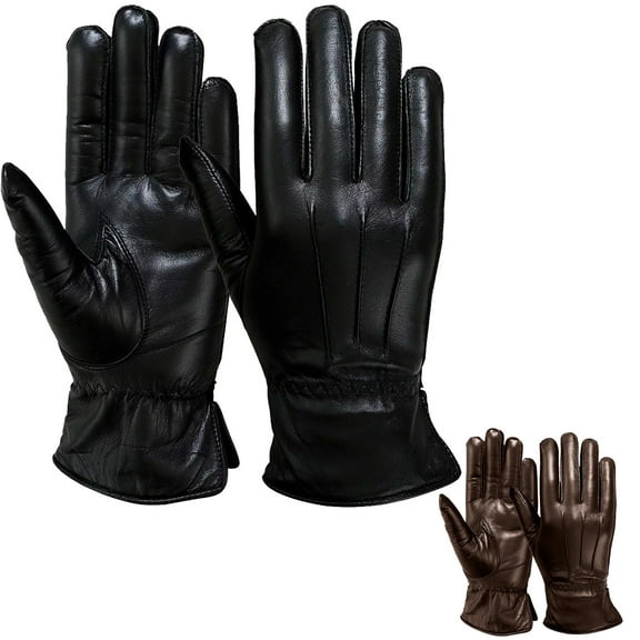 MRX Genuine Thermal Insulated Leather Gloves for Women, Black, Large