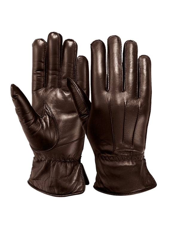 Luxury Ladies Winter Gloves Lined Warm Thermal Womens Gloves For Cold Weather Brown X-Small