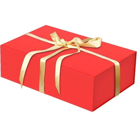 Luxury Large Gift Box 13.8"x9"x4.3" Storage Box Ribbon Magnetic Closure for Luxury Packaging Box for Mother's Day, Birthdays, Bridal Gifts,Weddings