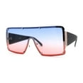 thumbnail image 1 of Luxury Large Shield Rectangle Exposed Lens Rimless Sunglasses Gold Black Blue Pink, 1 of 4