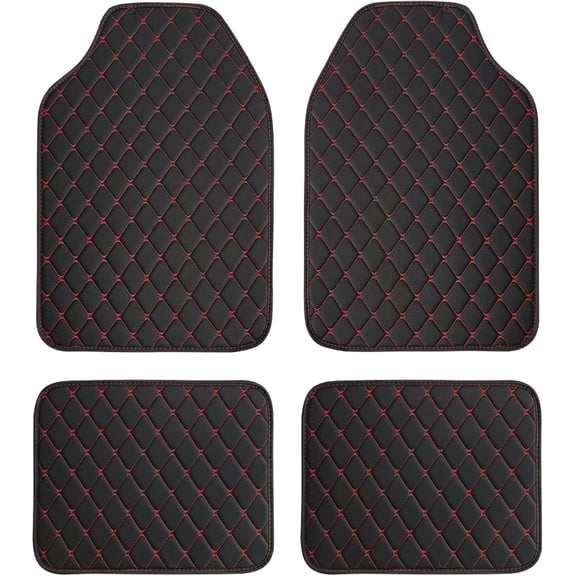 Luxury Leather Car Mats Universal Fit Car Floor Mats All Weather Car Mats Full Set for Car SUV Van & Truck