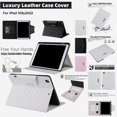 thumbnail image 1 of Luxury Leather Case Compatible with iPad 10.9y 2022 PU Leather+Soft TPU with Kickstand Shockproof Full Protection Lanyard Card Slot  Case Cover for iPad 10.9y 2022,White, 1 of 8