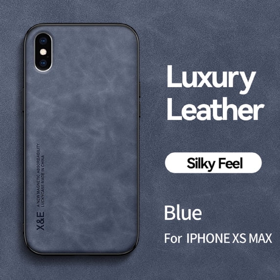 Luxury Leather Case for iPhone XS Max, Magnetic Attraction Inside Silky Feel Protective Cover for iPhone XS Max (6.5 Inch),Blue