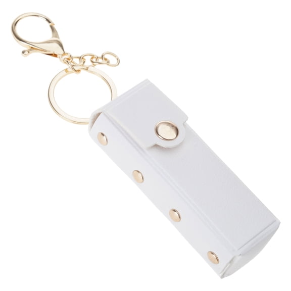 Luxury Leather Lipstick Bag Keychain Exquisite Storage Bag Pendant Pouch Keyring Women Accessories Jewelry