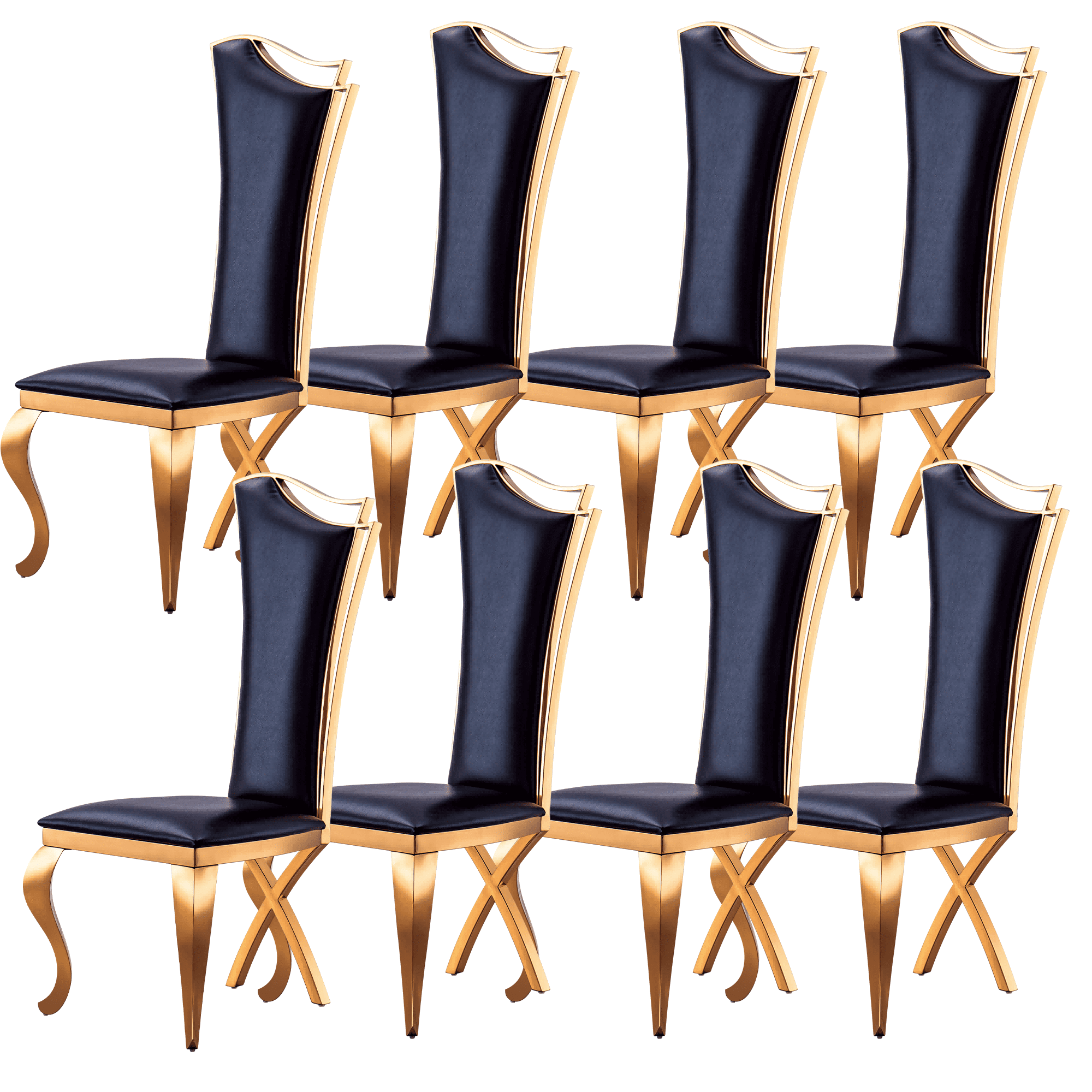 Luxury Leatherette Dining Chairs, Modern Dining Chair with Stainless ...