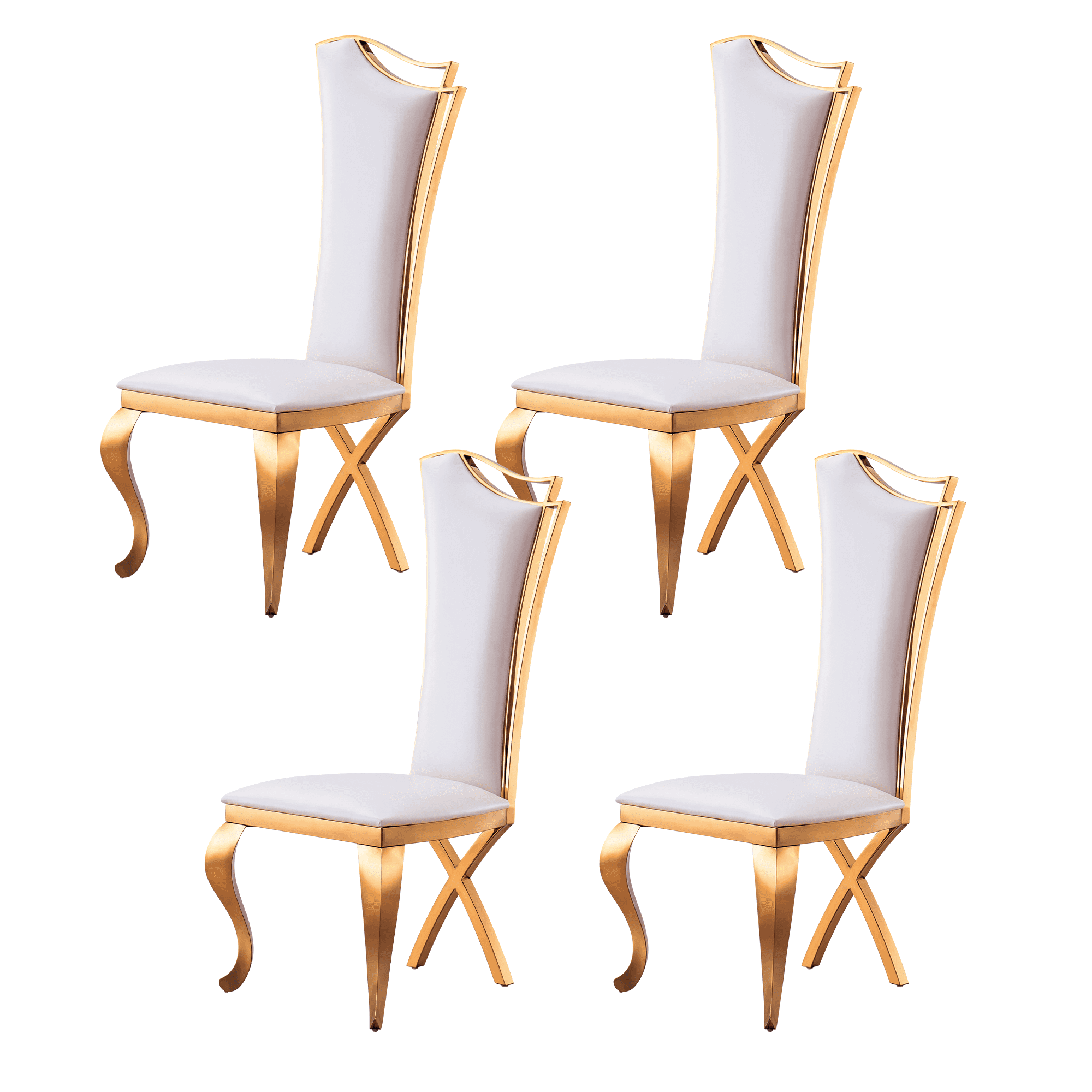 Luxury Leatherette Dining Chairs, Modern Dining Chair with Stainless ...